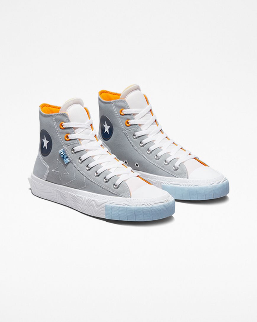 Tenis Converse Chuck Taylor Alt Star Reflective Shine Cano Alto Masculino Cinzentas Branco Laranja | PT U0097TP